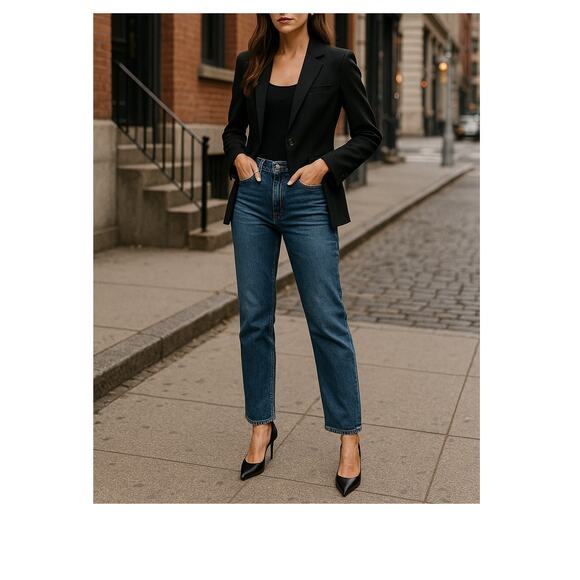 Abercrombie The 90s Straight Ultra High Rise Jeans Size 6 28 Blue Denim - Picture 1 of 6